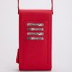 Red Leather Cart Slots and Phone Pocket Bag