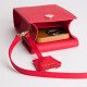 Red Leather Cart Slots and Phone Pocket Bag